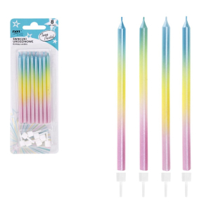 Świeczki urodzinowe TINY PASTEL 8 sztuk RAVI
